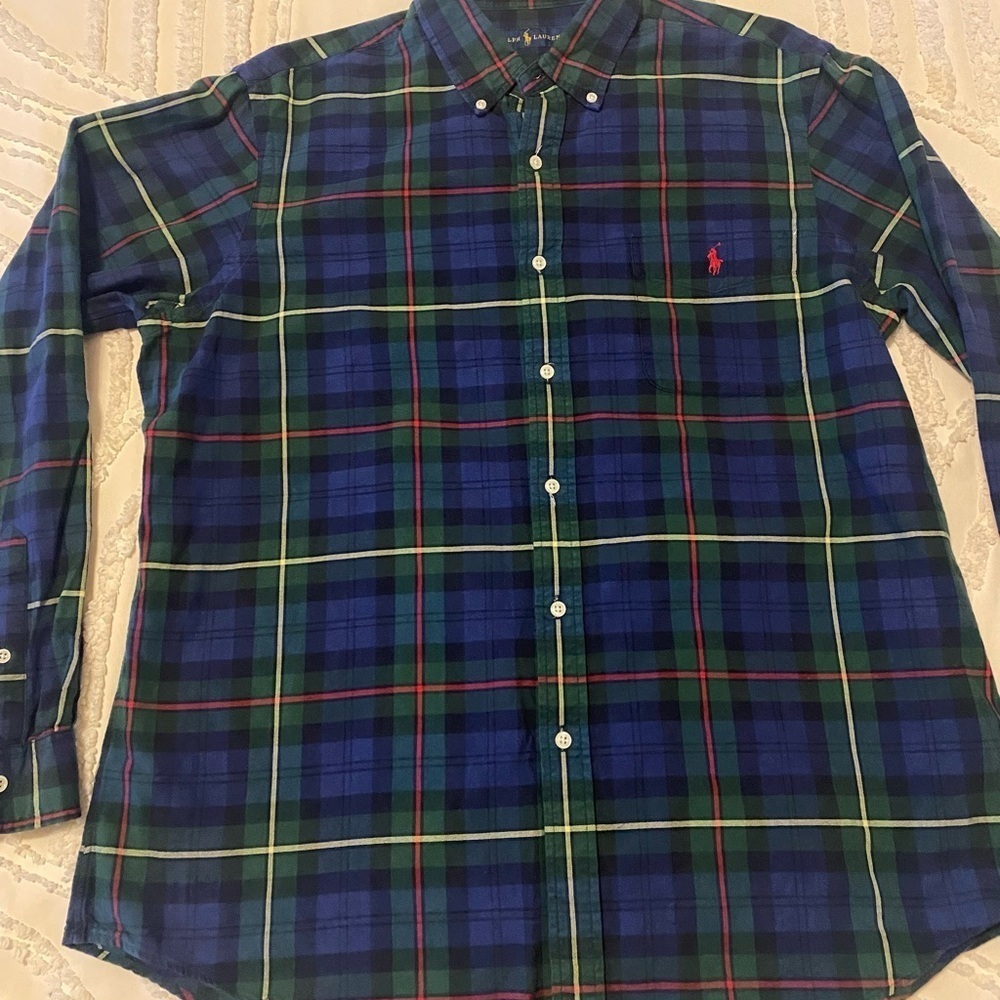 Polo by Ralph Lauren Men's Blue Plaid Shirt xl